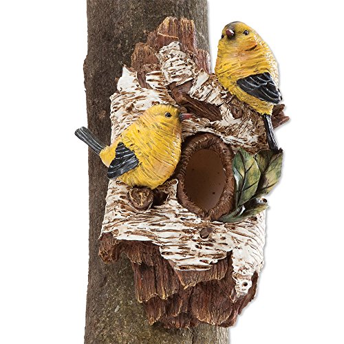 Bits and Pieces - Tree Hanging Birdhouse and Sculpture - Tree Hugger Bird House Made of Durable Weather Resistant Polyresin
