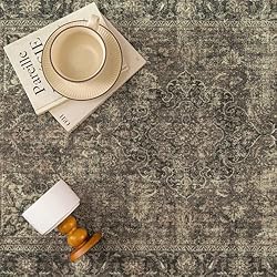 WondRg 2x8 Washable Brown Vintage Runner Rug for