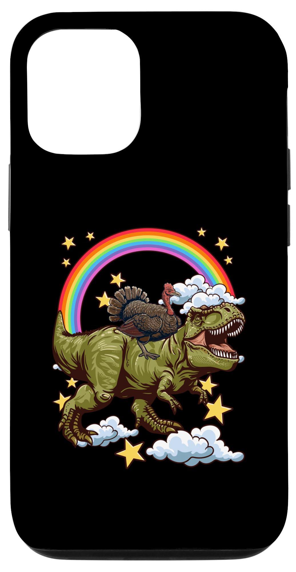 iPhone 13 Pro Turkey Rides a Dinosaur Dino Case