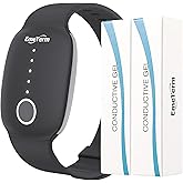 EmeTerm Fashion Anti-Nausea Wristband Relieve Morning Motion Travel Sickness Rechargeable Drug Free Bands without Side Effects - Extra 2pack Conductive Gel (Black - Extra 2pack Conductive Gel)