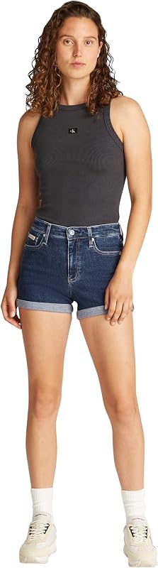 Short en Jean Femme Mid Rise, Bleu (Denim Dark), 29W