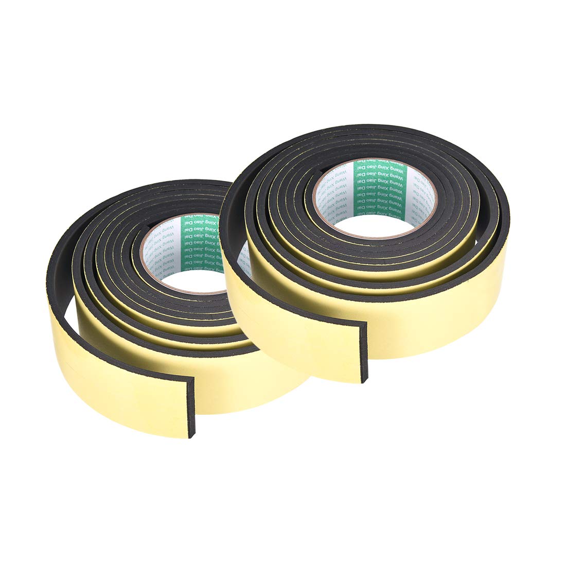 sourcing map Sealing Foam Tape 50mm Wide 5mm Thick 3 M/9.8ft Long, Self Adhesive Weather Strip for Window Door Insulation, Pack of 2