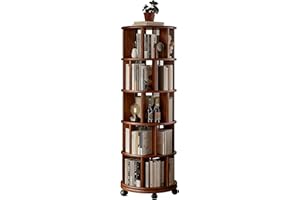CIOOCPK Rotating Bookshelf Tower, 360 Display Floor Standing Bookcase Storage Rack, Corner Bookshelf for Small Space, Househo
