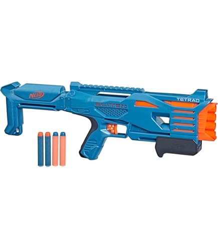 Amazon.com: Nerf Elite 2.0 Tetrad QS-4 Blaster, Includes 4 Nerf
