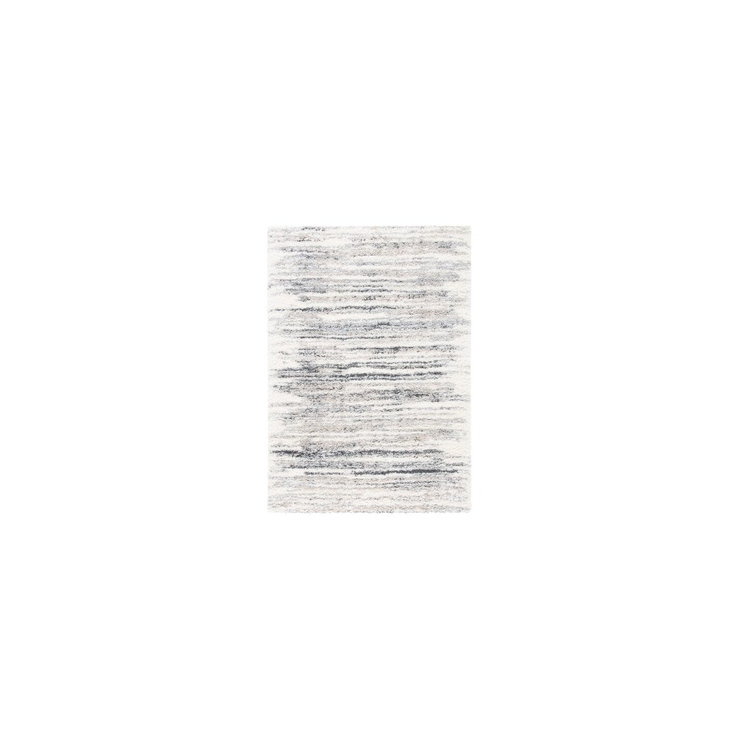 SAFAVIEH Shag Rug for Living Room, Dining Room, Bedroom - Fontana Shag Collection, Short Pile, in Ivory and Grey, 91 X 152 cm