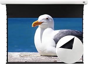 VIVIDSTORM Home Theater 8K/4K UHD Projection, Slimline Tab-tensioned,Electric Motorized Drop Down Projector Screen,92-inch Diag 16:9, White Cinema Material, Wireless 12V Projector Trigger,VMSLW92H