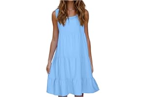 CLLIOS Sundresses for Women 2025 Sleeveless T Shirt Dress Loose Tank Top Dresses Beach Vacation Dresses Plus Size Flowy Dress