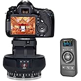 Motorized Panoramic Tripod Head, 2.4G Electronic Camera Tripod Head + 360° Rotation + Tilt ±35° + Remote Control. Works with Mobile Phone, Camera