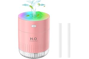 BESKY Portable Small Humidifiers for Bedroom Baby, Rechargeable Mini Cool Mist Plant Humidifier for Plants, Quiet Desktop Humidifier with 2 Working Modes & Colorful Night Light for Travel, Office, Bedroom