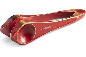 Heritage Musical Spoons Percussion Instrument, Handmade Canadian Maplewood, Natural Wood Folk Sound, Great Gift for All Ages With Any Music Experience, Medium, Red