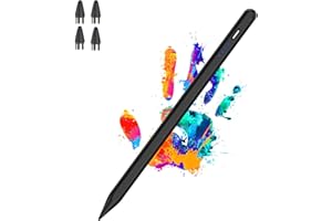 Luntak Active Stylus Pens for Touch Screens Rechargeable Tablet Pen POM Tip Magnetic iPad Pencil Stylus Pen for iPad/Pro/Air/Mini/iPhone and Other Smartphone Device-Black