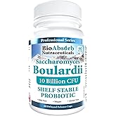 Saccharomyces Boulardii Probiotic. 10 Billion CFU of S Boulardii. 60-Day Supply. Shelf-Stable, Vegan (60 Capsules)
