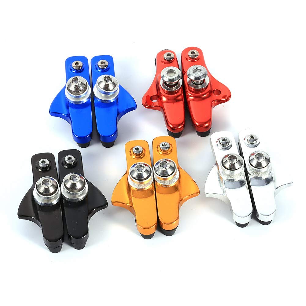 Road Brake Pad Blocks BMX Mountain Bike V Brake Pads ycle Brake Blocks 2pcs Aluminium Alloy Road Brake Shoes Drawer Style Brake Pads replacement for Mountain Bike ycle Cycling(Red)