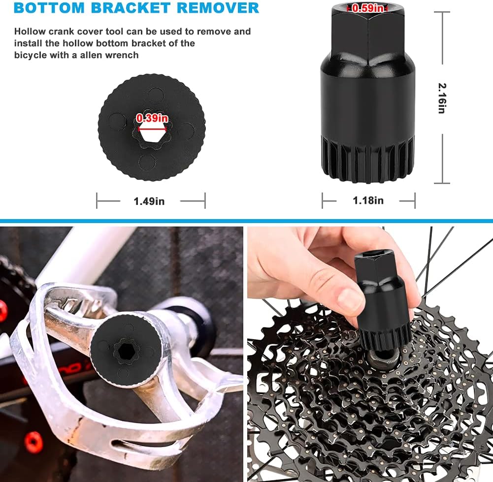 ACETOP Bike Tool kit, Including Bicycle Crank Removal Tool + 3 in 1 Bike Cassette Removal Tool + Bottom Bracket Remover + Rotor Lockring Removal Tool + Bike Pedal Wrench, Practical Repair Tool : Sports & Outdoors