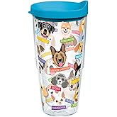 Tervis Flat Art Dogs Made in USA Double Walled Insulated Tumbler Travel Cup Keeps Drinks Cold & Hot, 24oz, Classic