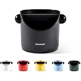 Coffee Knock Box 4.3 Inch, Barista Espresso Knock Box with Removable Knock Rod, Non-Slip Base (Black)