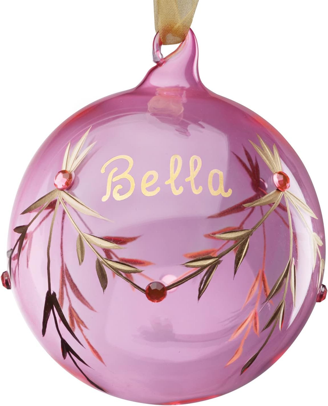 Ornaments - Personalized Planet Glass Birthstone Christmas Ball Ornament with Custome Name Hand Painted | October - Pink Tourmaline