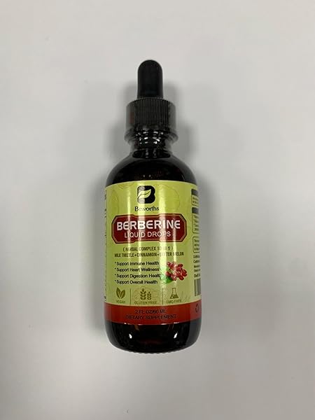 BERBERINE SUPPLEMENT WITH CEYLON CINNAMON – BERBERINE LIQUID DROPS WITH TURMERIC CURCUMIN, CEYLON CINNAMON, BITTER MELON, BERBERINE PHYTOSOME FOR DIGESTION SYSTEM, IMMUNE HEALTH SUPPORT -VEGETARIAN