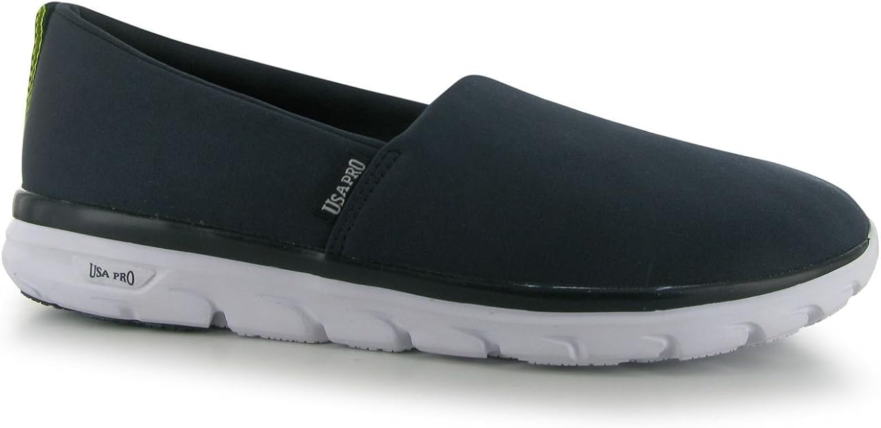 Amazon.com | USA Pro Womens Ladies Iolite Slip On Trainers Sports Casual Nylon Footwear Navy 8 