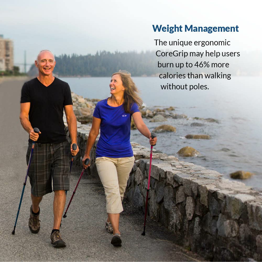 Urban Poling Urban Poles Series 300 – Fitness Edition, Blue & Silver, 1 Pair – for Users 4'2