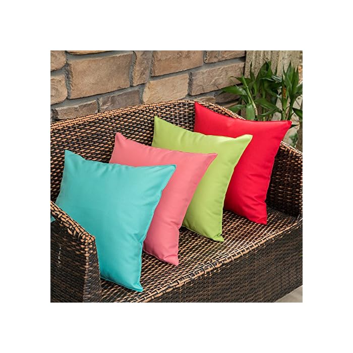 MIULEE Pack of 4 Decorative Outdoor Waterproof Pillow Cover Square