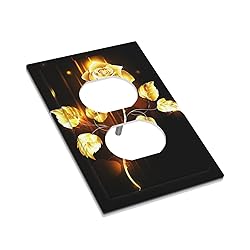 Elegant Golden Rose Flower Gold Leaf Floral