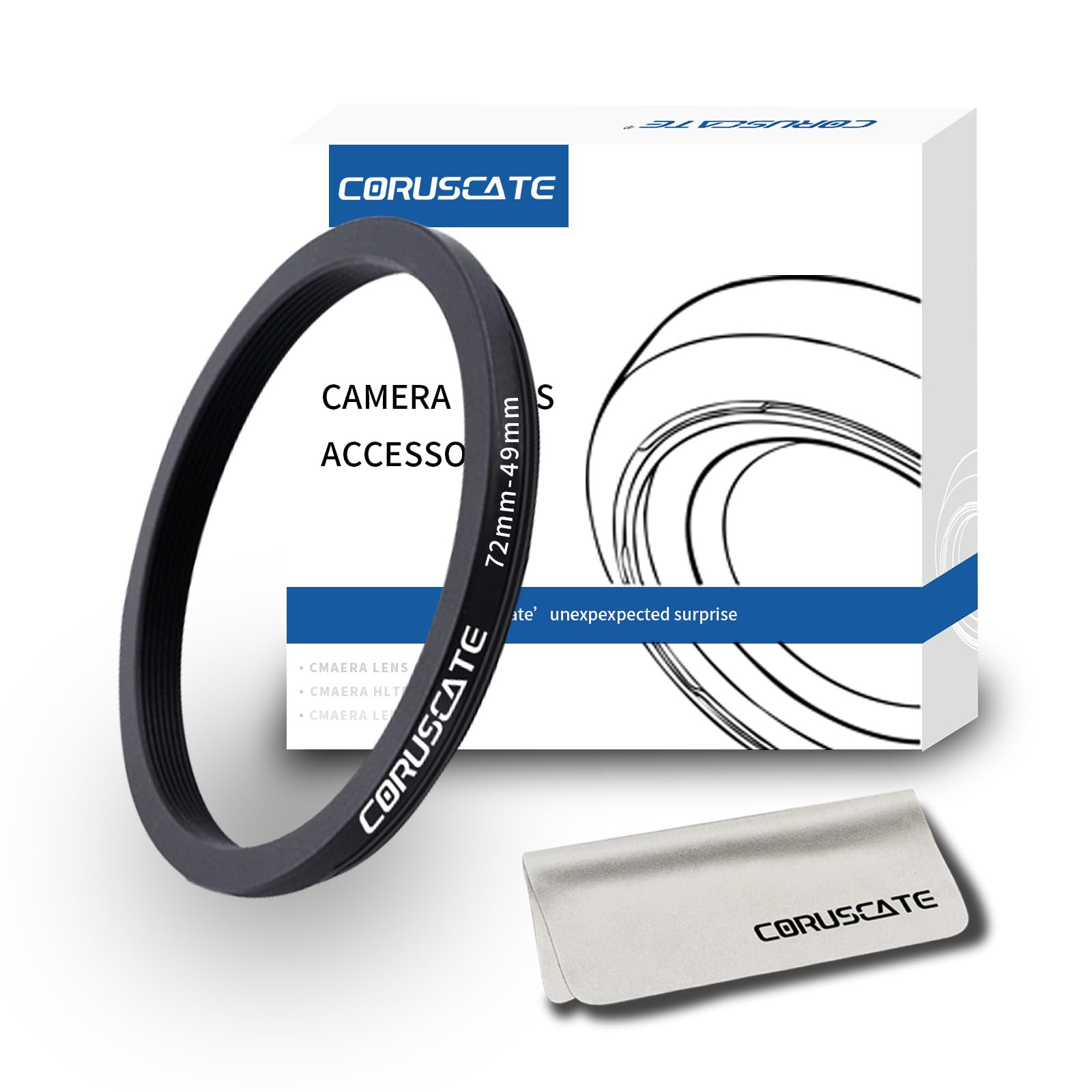 72mm to 49mm Step Down Ring Filter,Camera Lens Adapter,Change The Filter or Lens Size from 72mm to 49mm.Compatible All 49mm Thread Filter Accessory.