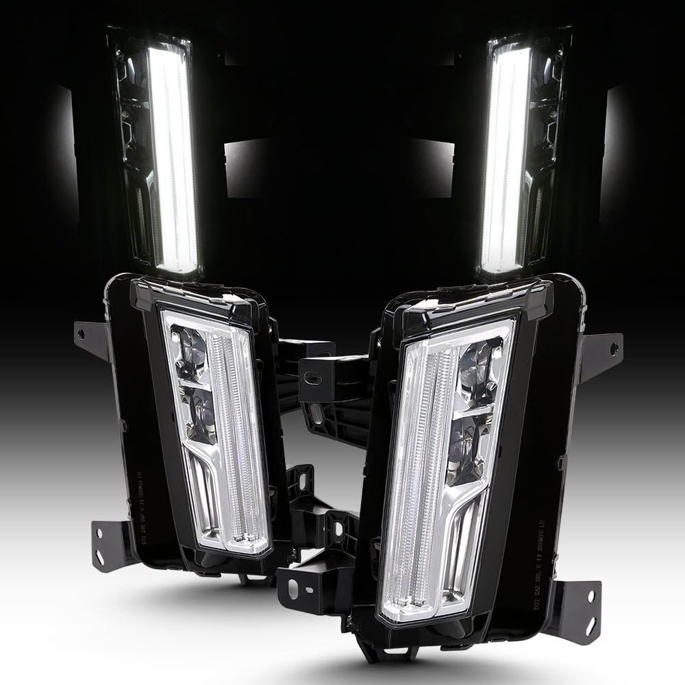 For 201719 Cadillac XT5 Full LED Daytime Running Lamp Strip Fog Lights Chrome