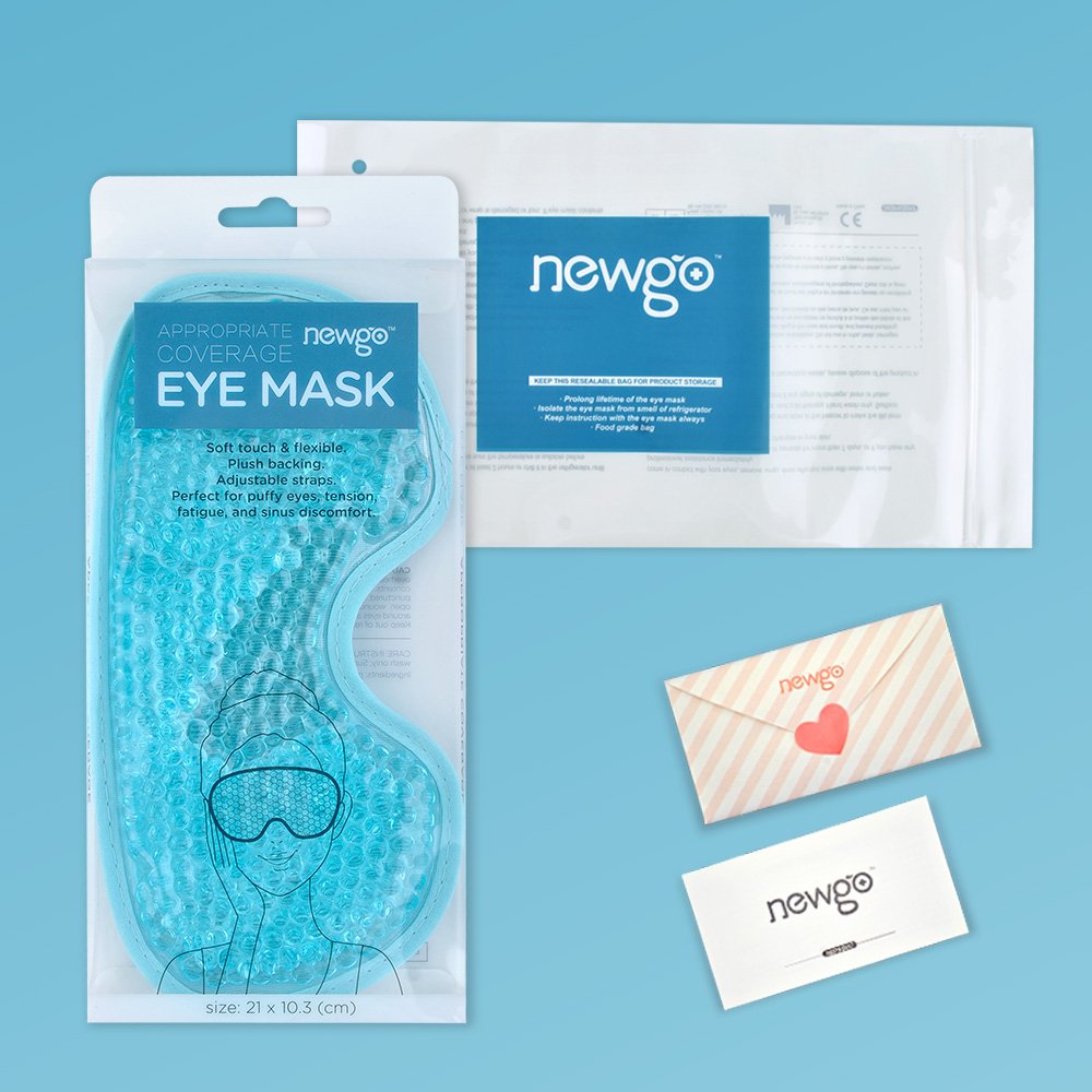 NEWGO®Cooling Eye Mask Gel Eye Mask for Puffiness Reusable Cold Eye Mask with Gel Bead for Hot Cold Therapy, Headache, Migraine, Stress Relief - Blue : Beauty