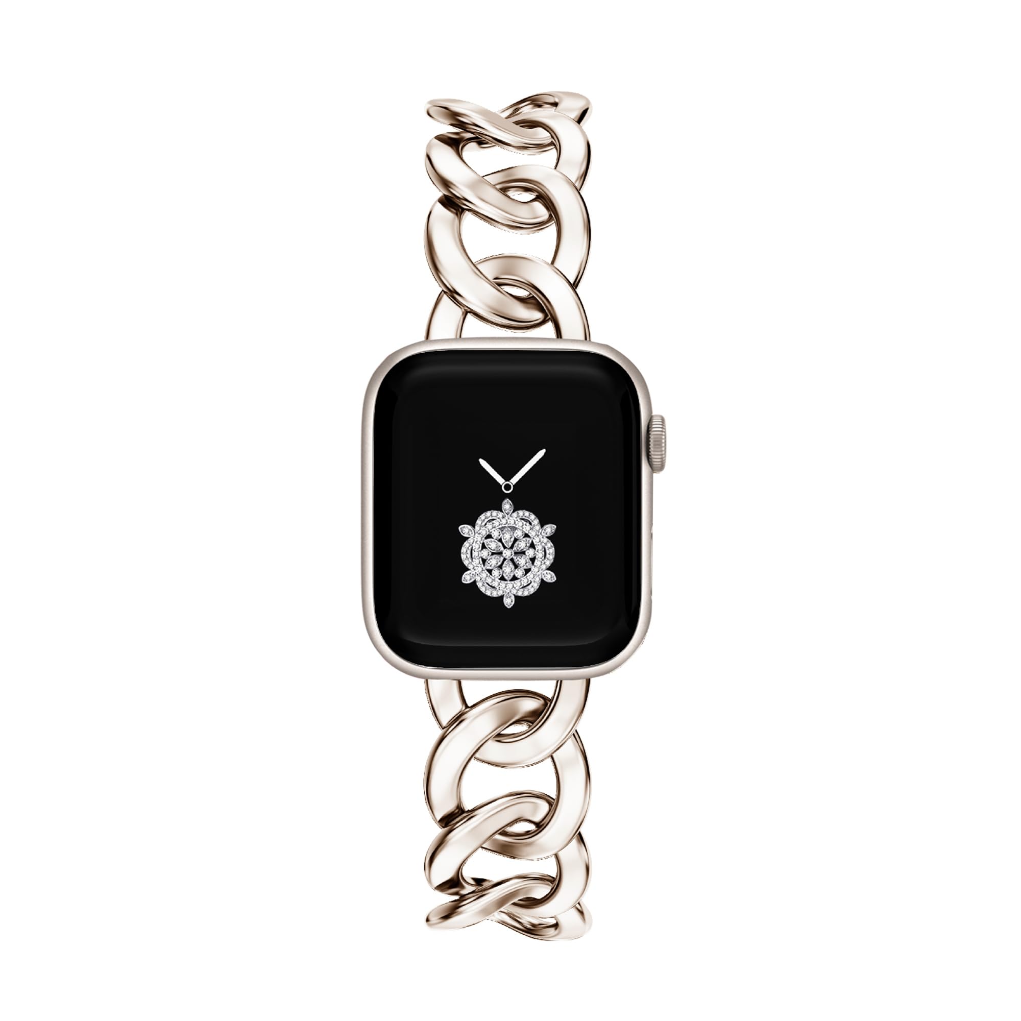 Photo 1 of Kolgios 38/40/41mm Starlight Women Chain Smartwatch Band Compatible for Apple Watch Bands Series 9/8/7/6/SE/5 Durble Men Replacement Watch Straps for Iwatch 9/8/7 Gift for Women/Men