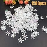 1200pcs Winter Wonderland White Snowflake Decorations - Snowflake Confetti Christmas Decorations/Xmas/Holiday/Birthday Party Supplies