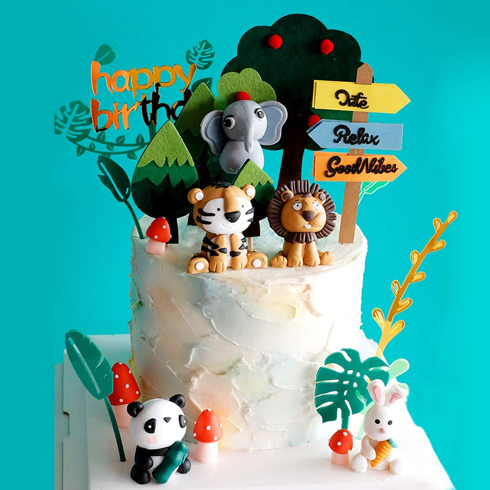 Buy Forest Animal Cake Toppers Set of 21 Handmade Clay Elephant