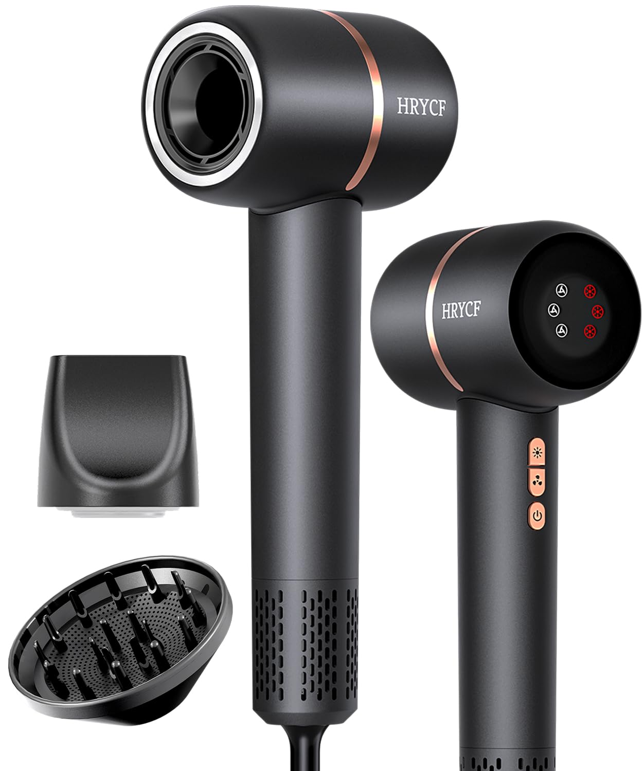 Photo 1 of Ionic Hair Dryer Fast Drying, 160000 RPM High-Speed Brushless Motor, Thermo-Control Professional Blow Dryer, Low Noise, Lightweight, Magnetic Concentrator and Diffuser for Curly & Straight Hair, Gray