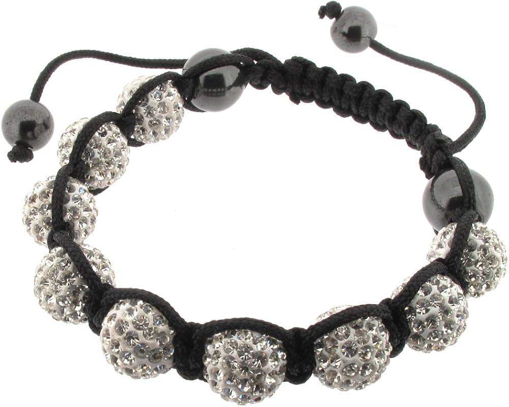 Disco Ball Friendship Bracelet With 9 Crystal Set Beads White Amazon