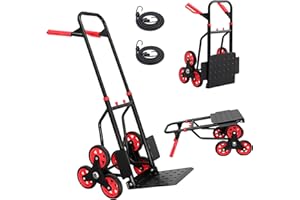 Oyoest Stair Climber Hand Truck Dolly,Heavy Duty Stair Climbing Cart 440 Lbs Capacity,2 in 1 Dolly Cart with Telescoping Handle,12.2" X 11.6" Nose Plate and 6 Rubber Wheels for Moving.