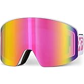 EXP VISION Ski/Snowboard Goggles, Magnetic Lens Snow Goggles with Anti-Fog & UV400 Protection for Men & Women