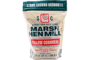 Marsh Hen Mill Stone Ground Yellow Cornmeal | Premium Heirloom Corn Flour | All Purpose Flour For Baking & Cooking | Consistent Results | Grown on Family Farm | Organic Cornmeal | 24 Oz Pack