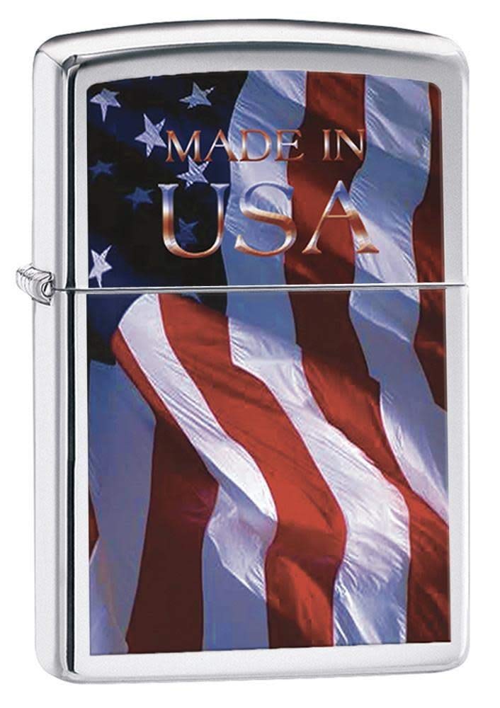Zippo Made In Usa Lighter - Brushed Chrome
