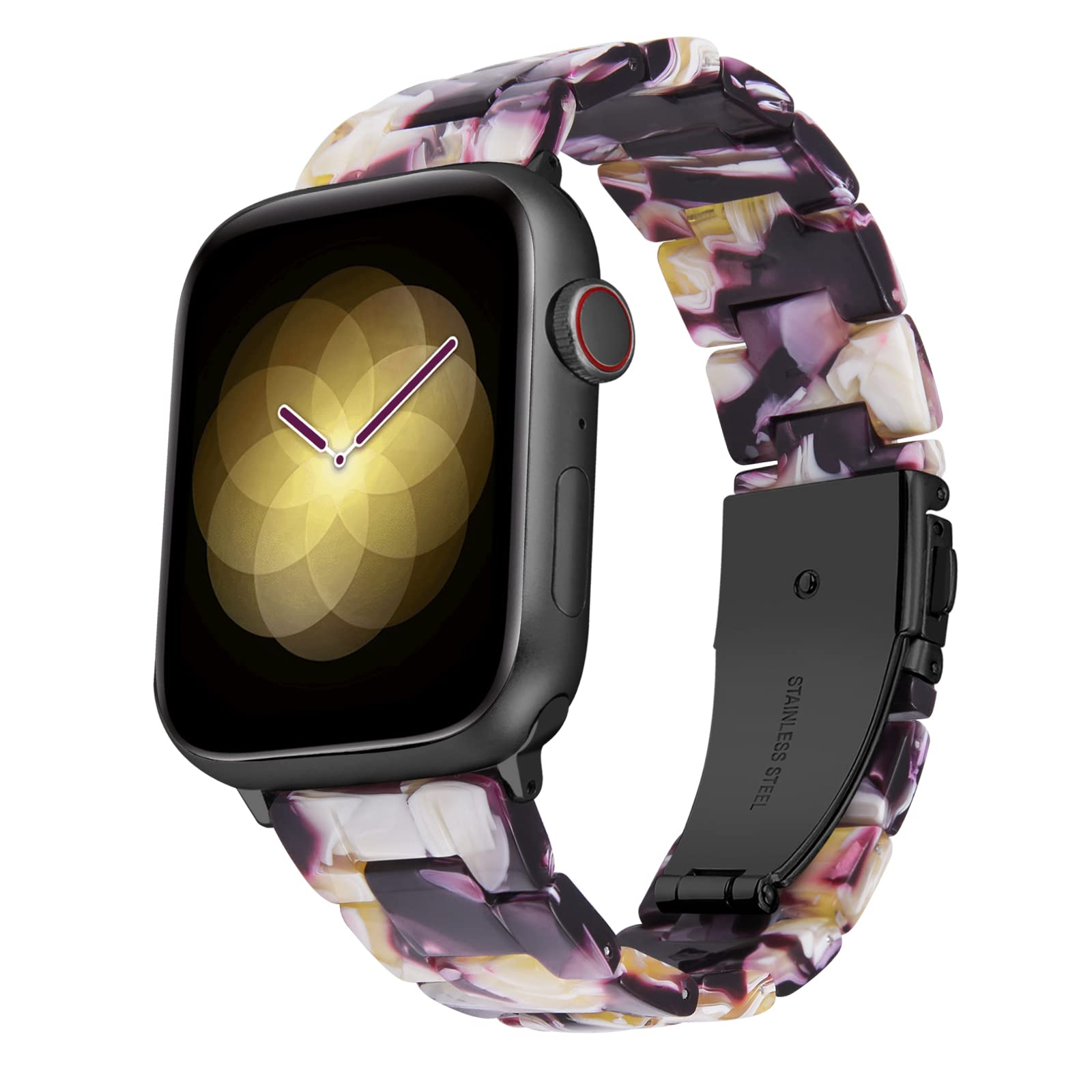 BINLUN Compatible with Apple Watch Straps 38mm 40mm 41mm 42mm-S10 for Women Men, Ladies Resin Watch Band Compatible with iWatch Series 11/10/9/8/7/6/5/4/3/2/1/Ultra/Ultra 3 2/SE/SE3 2（Mixed Purple）