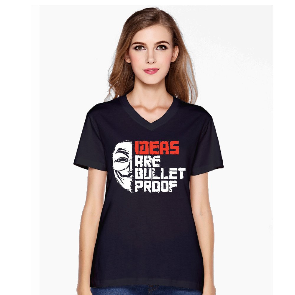 Mens Ideas are Bulletproof V for Vendetta Cool T Shirts V Neck