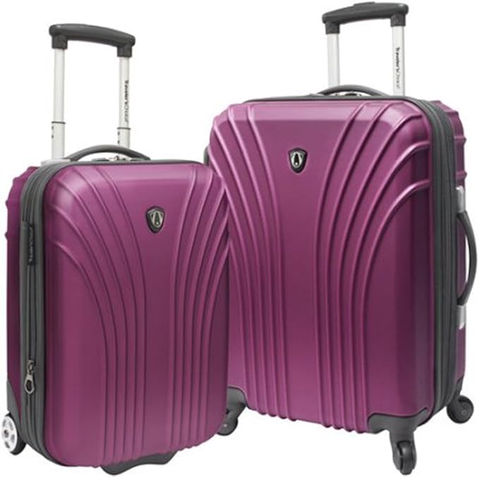 2 Piece Hardsided Expandable Luggage Set Color Lavender
