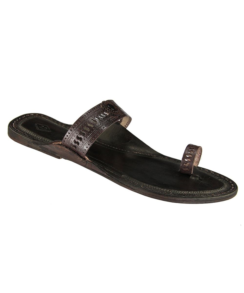 ekolhapuri dark brown s punching ladies authentic handmade genuine leather kolhapuri chappal