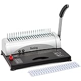 Kenley Binding Machine Paper Punch Binder with Starter Combs Set - 21 Hole / 450 Sheets