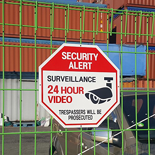 Video Surveillance Signs Security Sign Video Surveillance Alert - Intrusion Prevention Effect 12 x 12 Octagon Aluminum Sign - Thumbnail 6