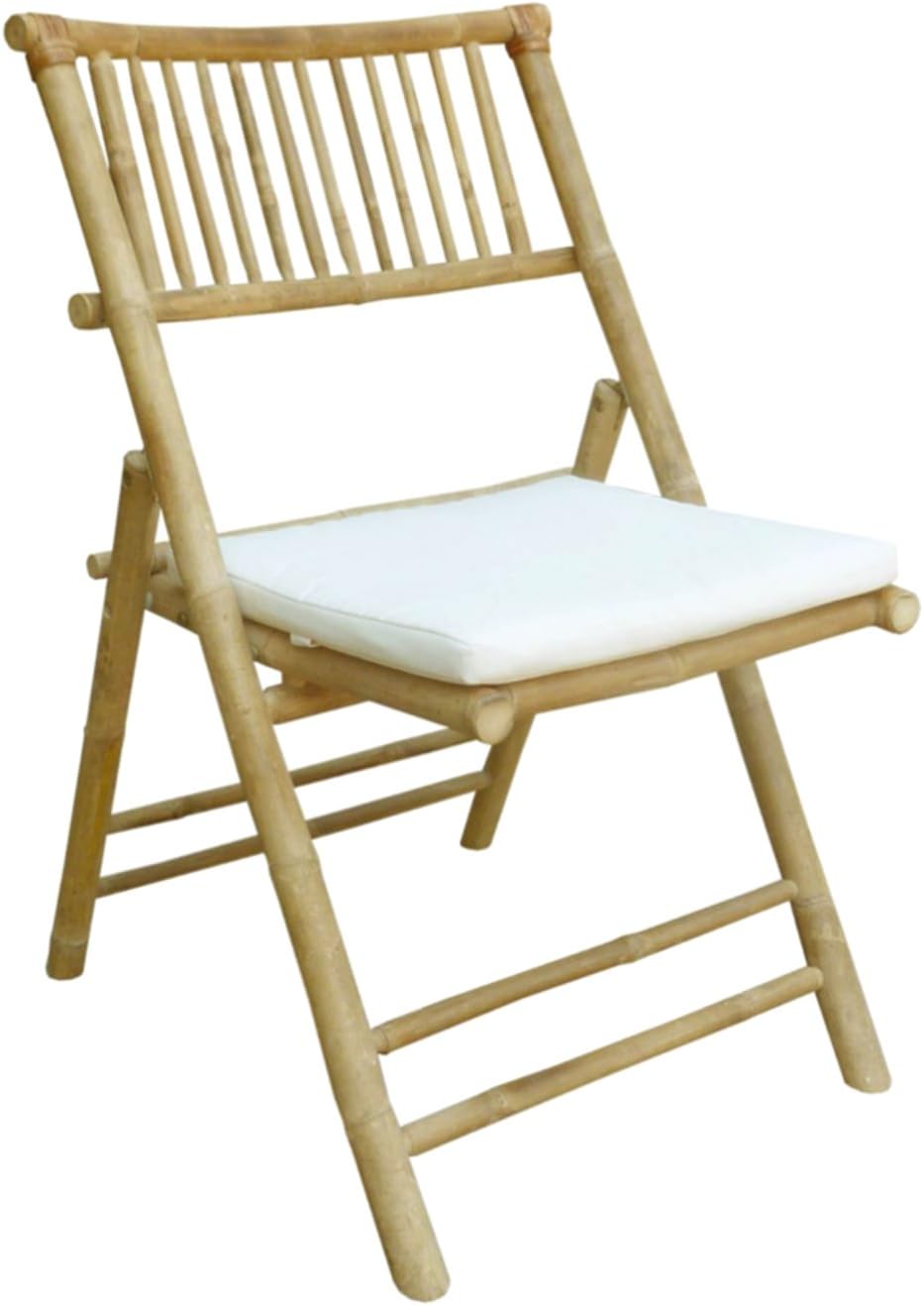 patio chair cushions set of 2 on Chairs Natural Set Of 2 Folding Chairs Zew Hand Crafted Foldable Bamboo Armless Outdoor Patio Chair With Curved Back And Comfotable Cushion Patio Lawn Garden