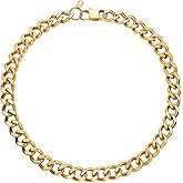 U7 Chunky Cuban Link Chain for Women, Stainless Steel Chain Necklace, Dainty 14K Gold/Silver Thick Trendy Punk Hip Hop Cuban Chain, 12mm/16mm/20mm