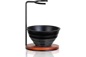JEQUIL&CORENVEO Wooden Shaving Brush Stand with Bowl, 2 Pcs Holder Set for Brush and Bowl