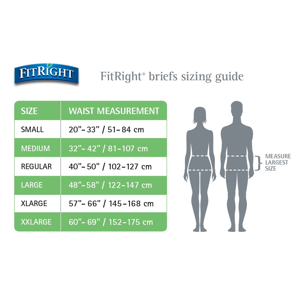 FitRight Ultra Adult Diapers, Disposable Incontinence Briefs with Tabs, Heavy Absorbency, X-Large, 57"-66", 4 packs of 20 (80 total): Health & Personal Care