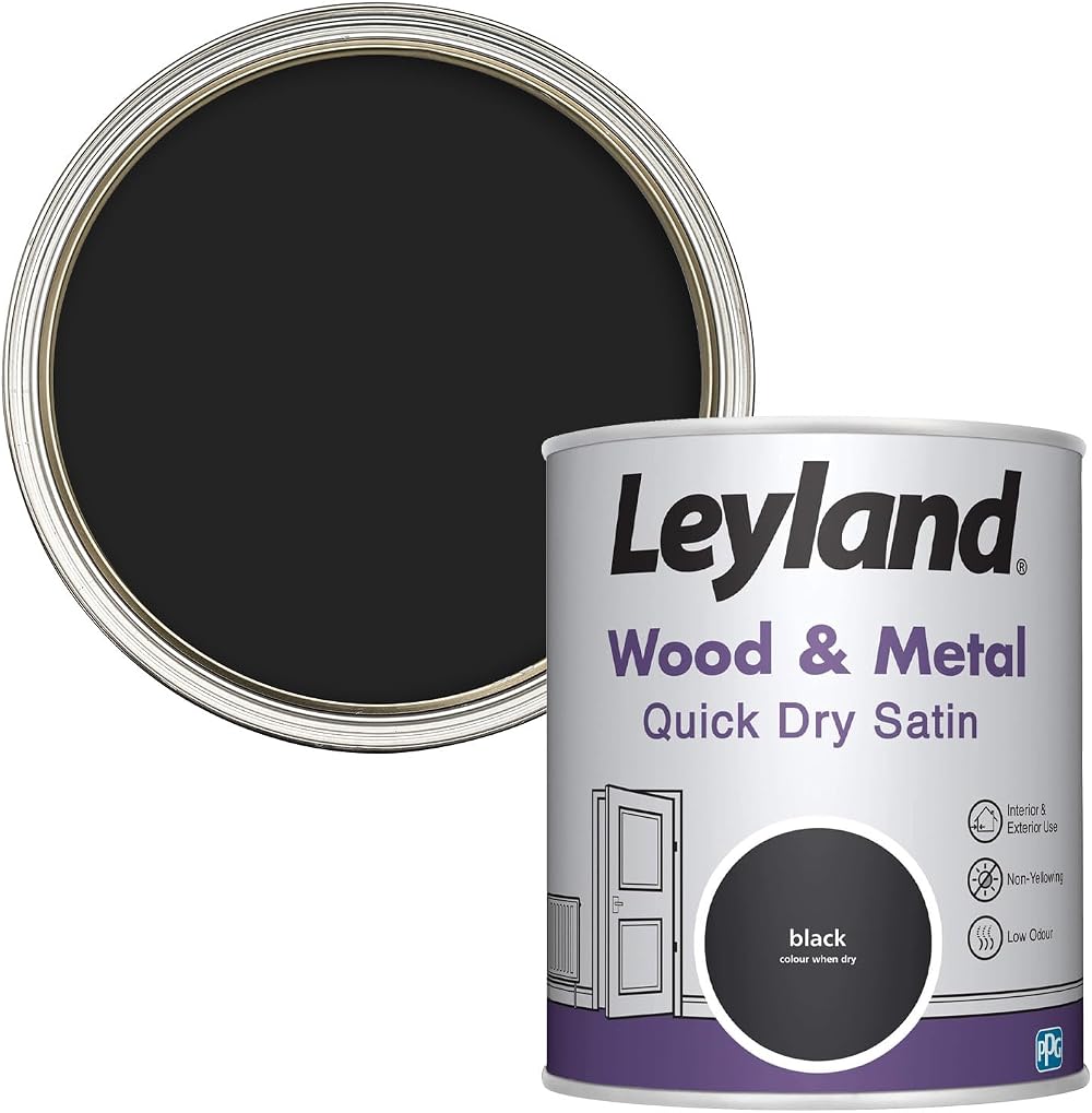 Leyland Wood & Metal Quick Dry Satin Black 750ml Interior Exterior