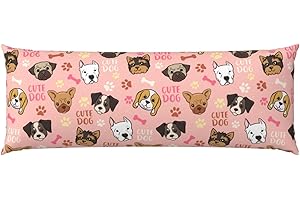 NMBVCXZ Dog Pattern Body Pillow Cover 20"x 54" - Soft Body Pillow Case with Hidden Zipper, Animal Decorative for Kids, Women, Men - Gifts